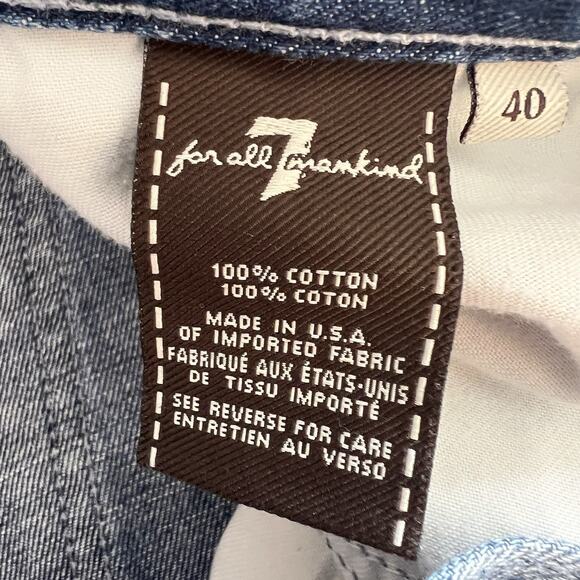 7 For All Mankind Men's Austyn Jeans Sz 40x34 Faded Denim Straight Leg Blue - Picture 16 of 16